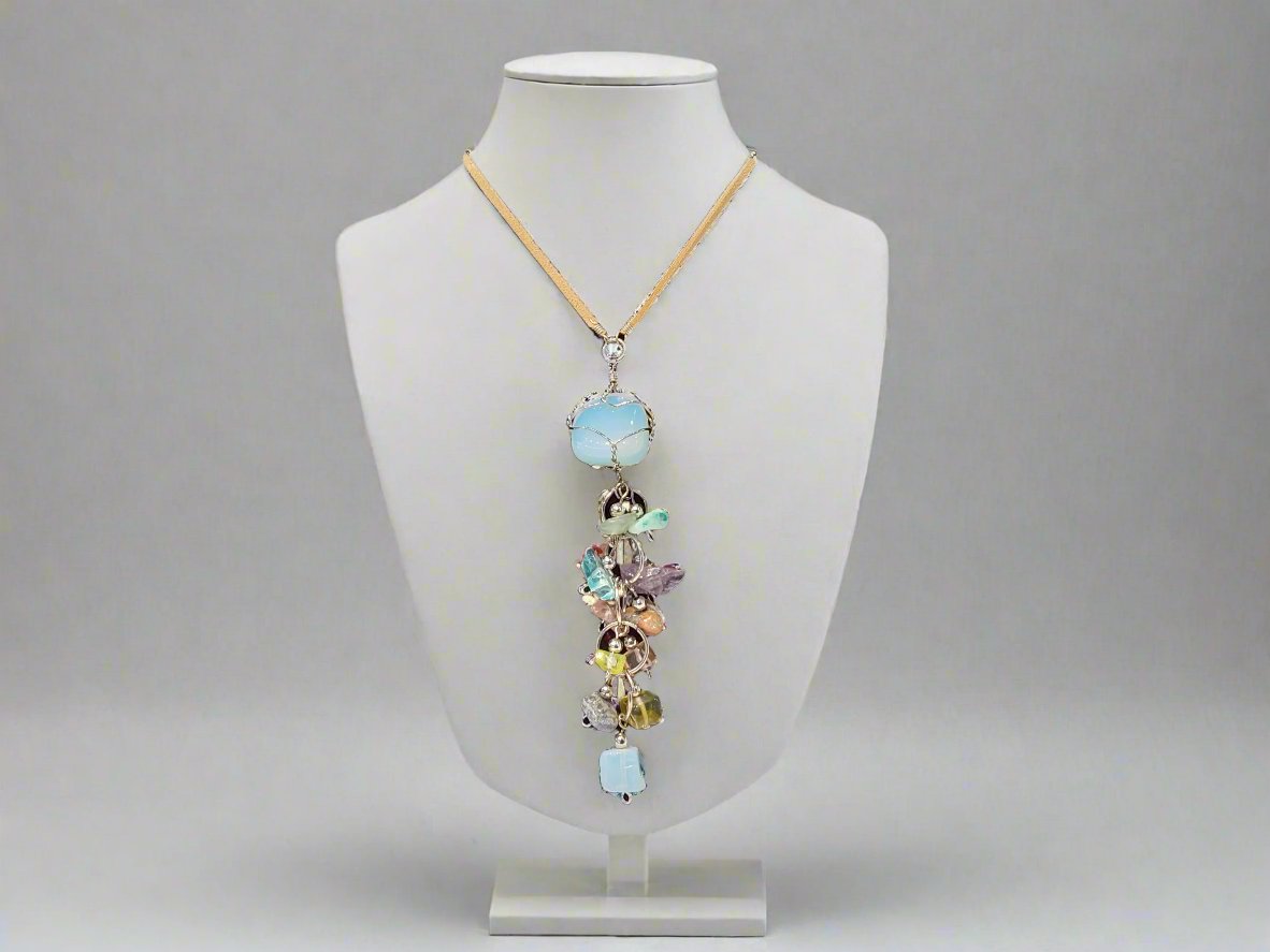 Gem stone wire wrapped necklace