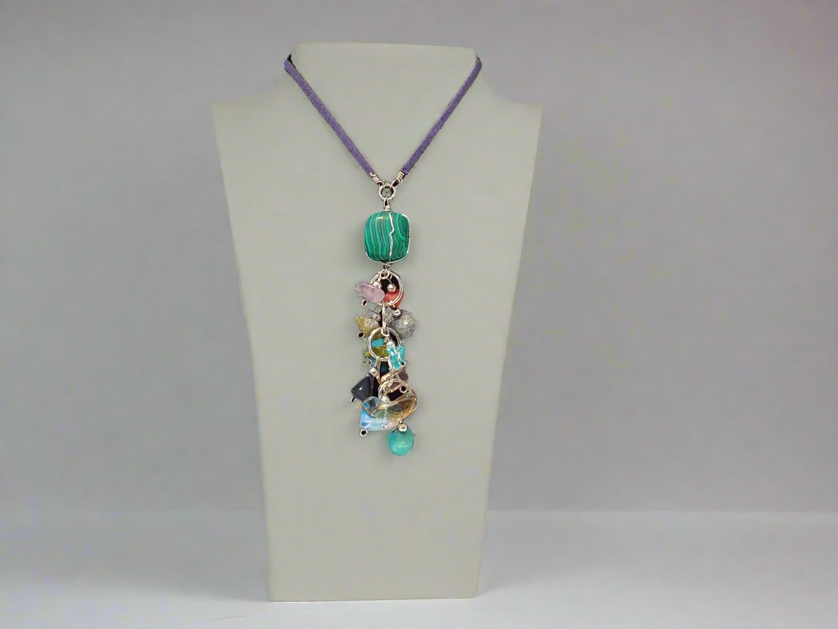 Gem stone wire wrapped necklace