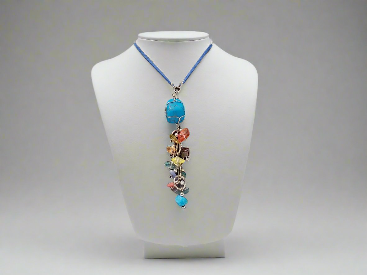 Gem stone wire wrapped necklace