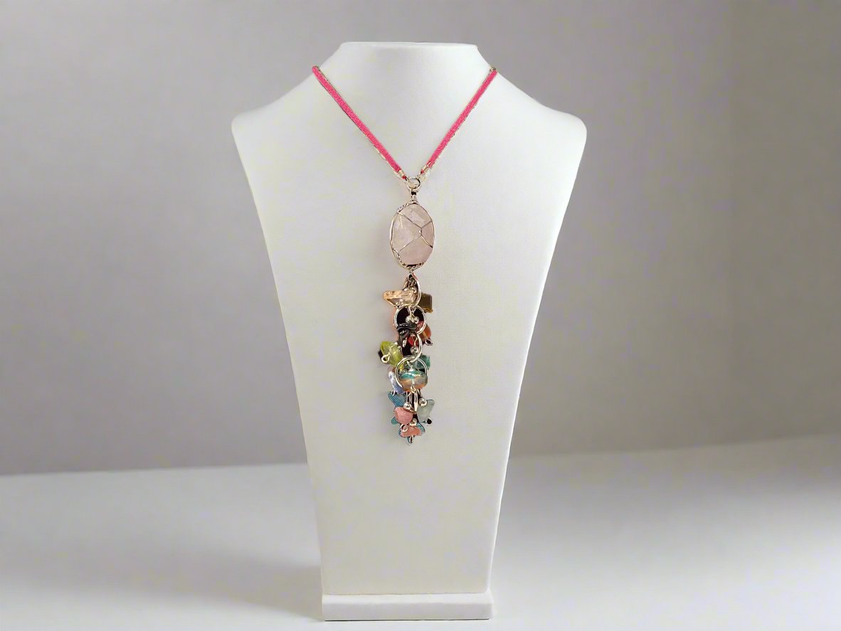 Gem stone wire wrapped necklace