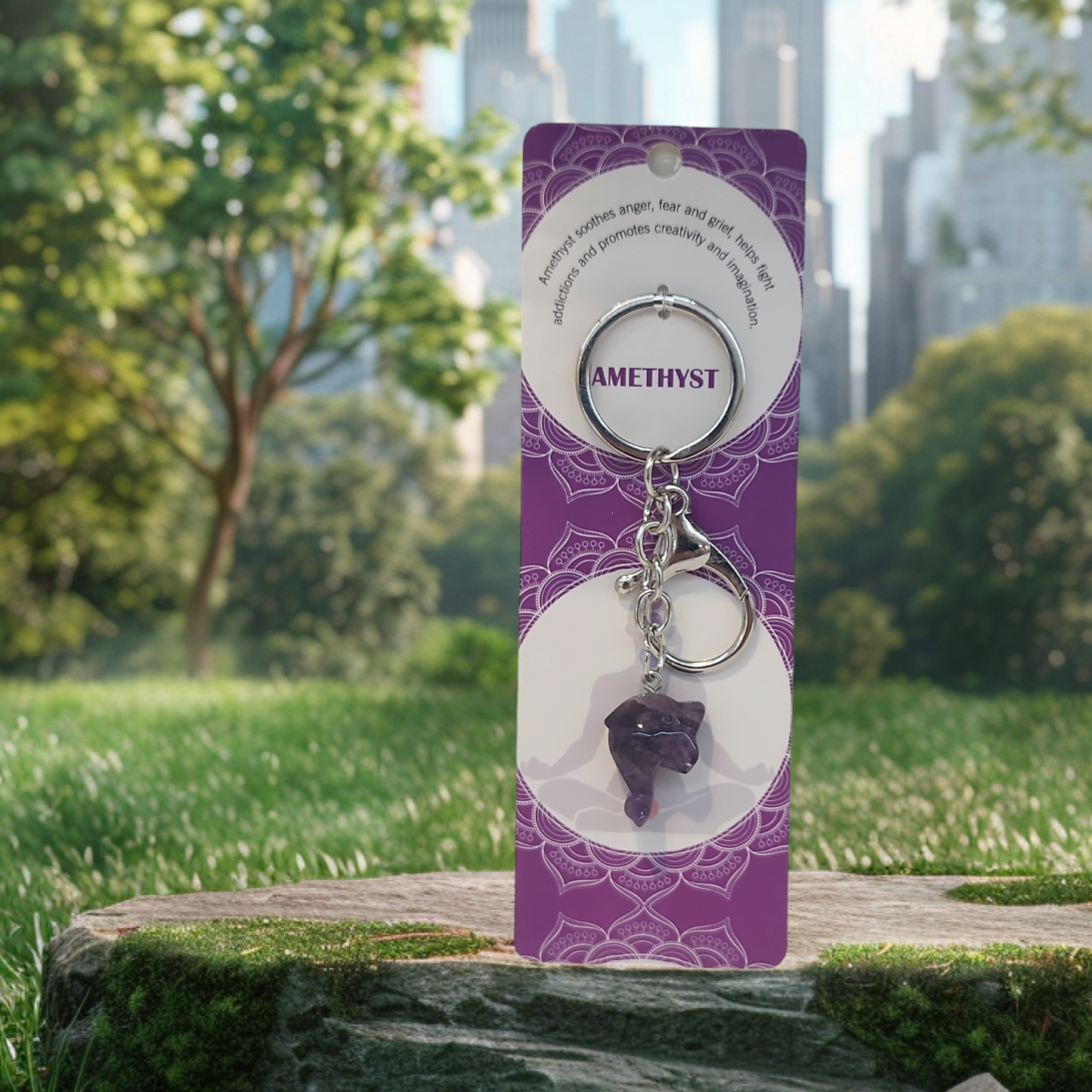 Gem stone keychain