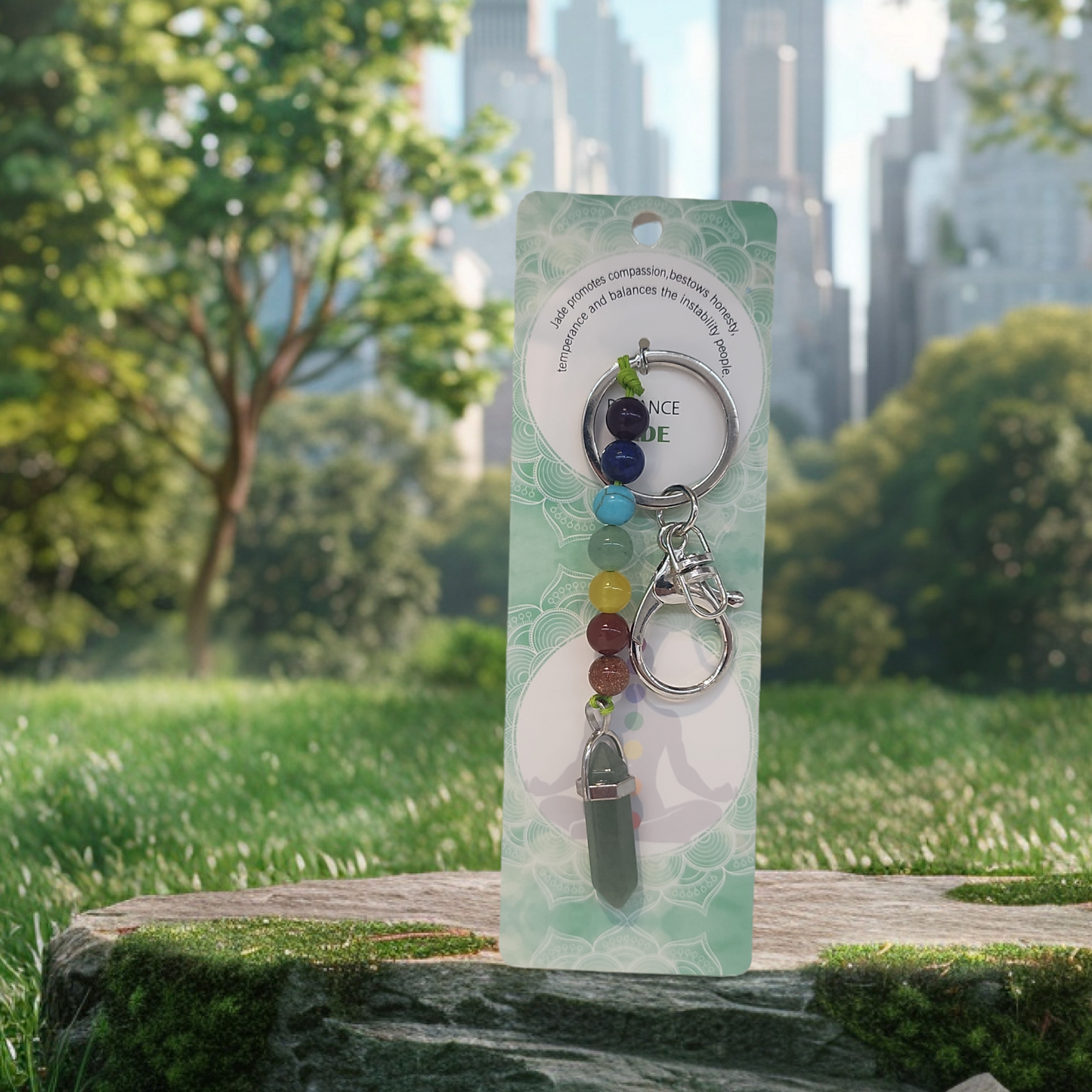 Gem stone keychain