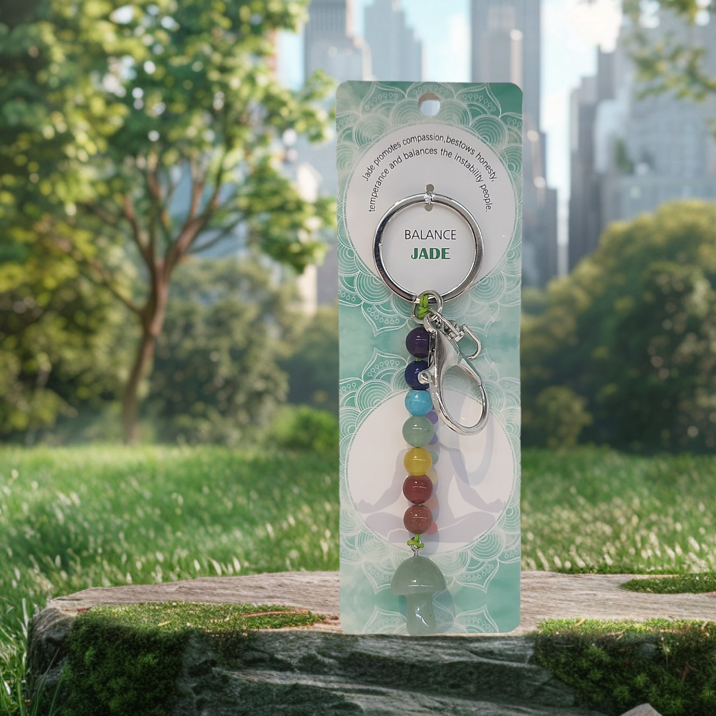 Gem stone keychain