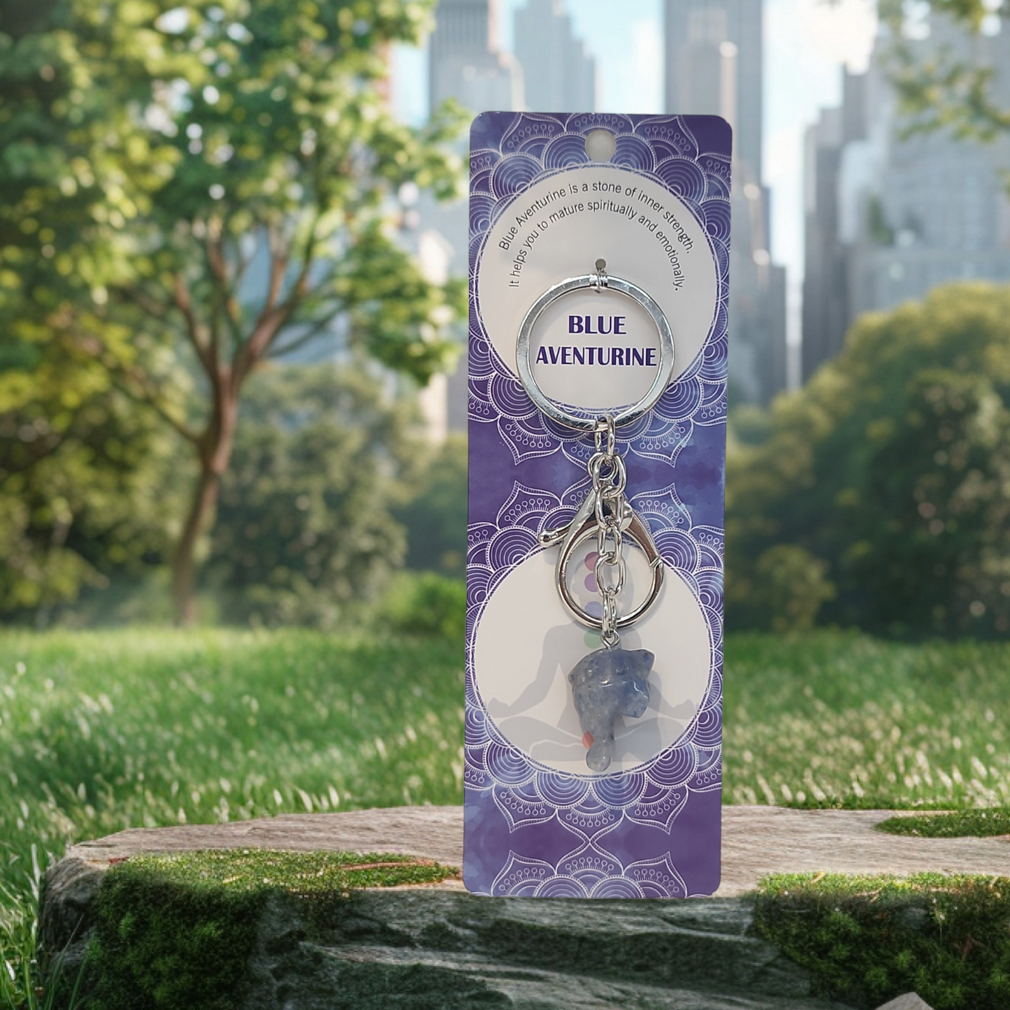 Gem stone keychain