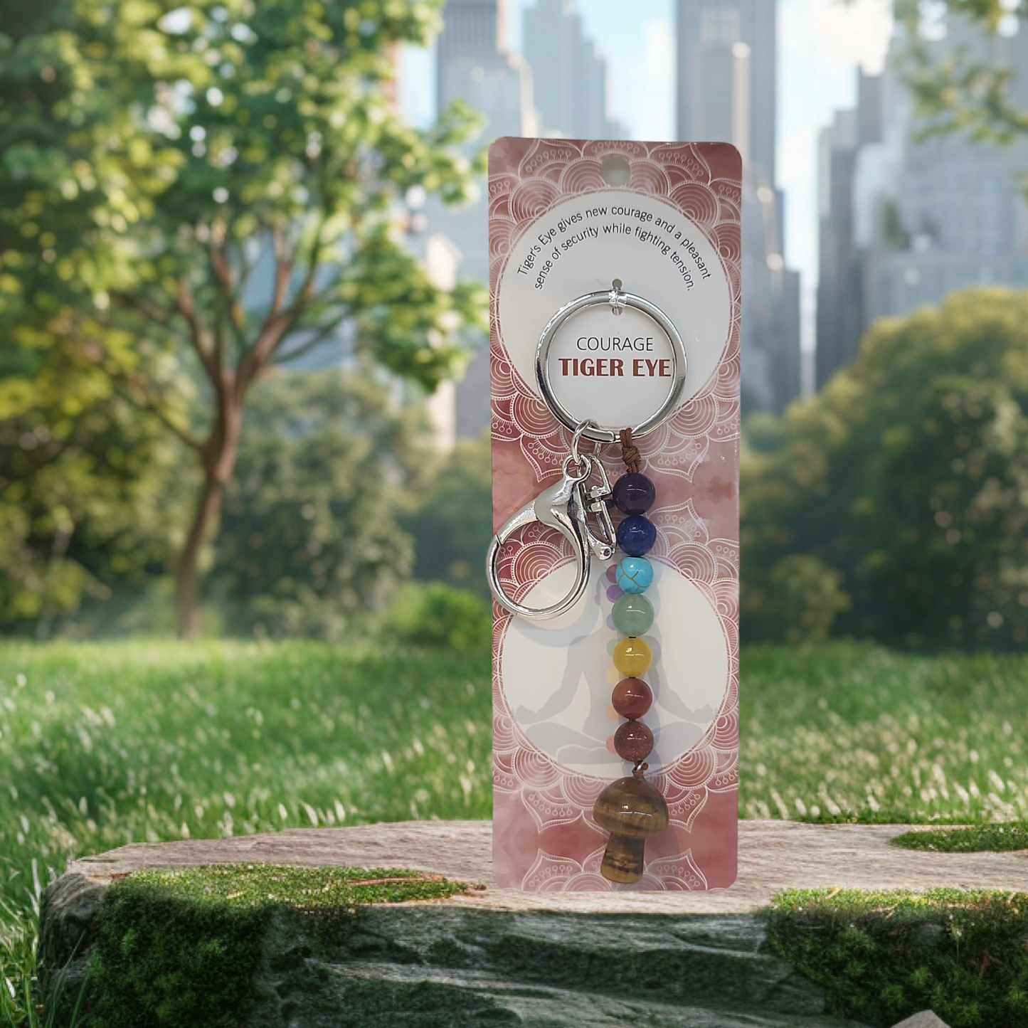 Gem stone keychain