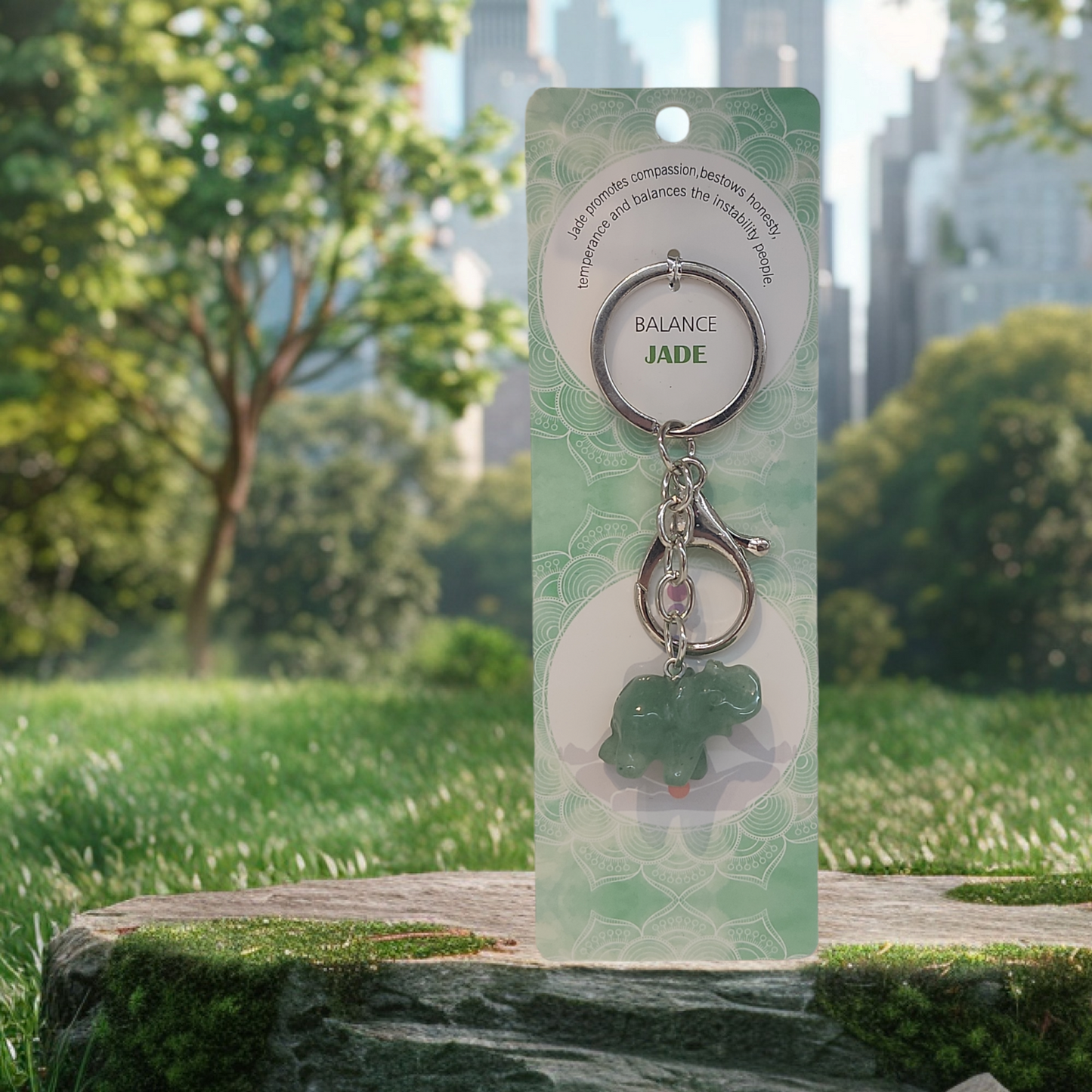 Gem stone keychain