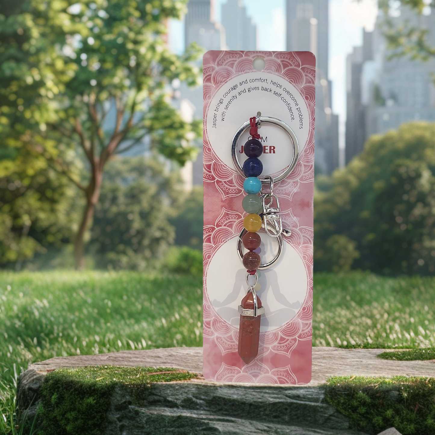 Gem stone keychain