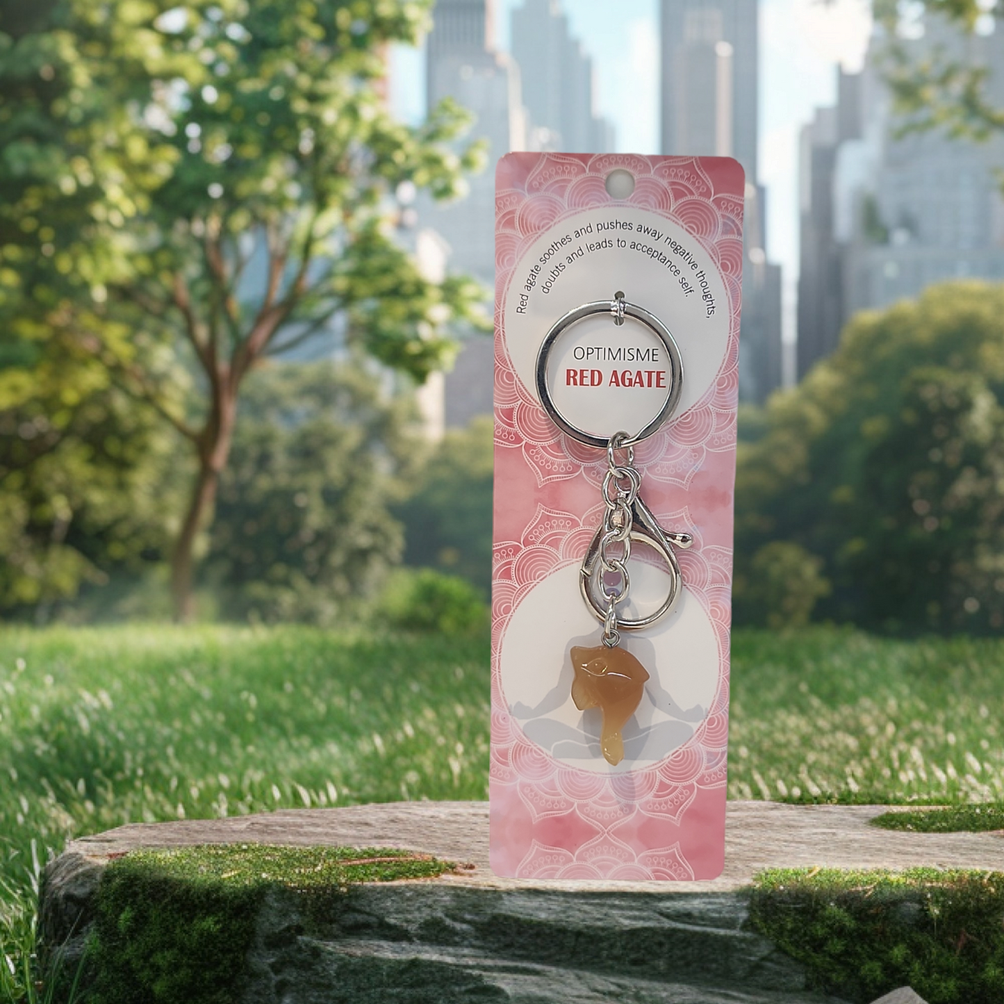 Gem stone keychain