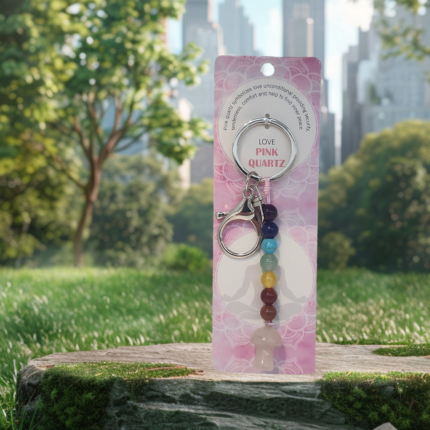 Gem stone keychain