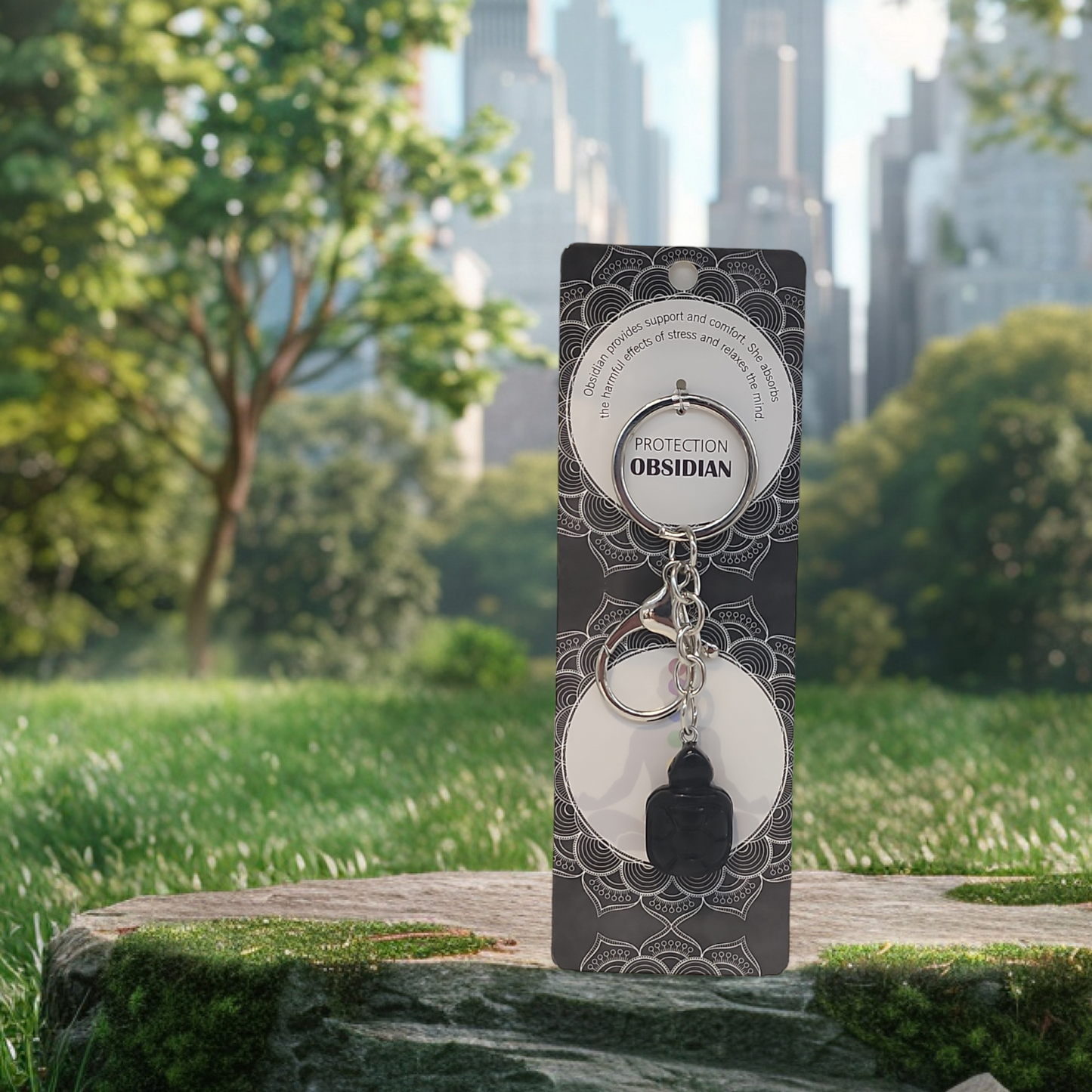 Gem stone keychain