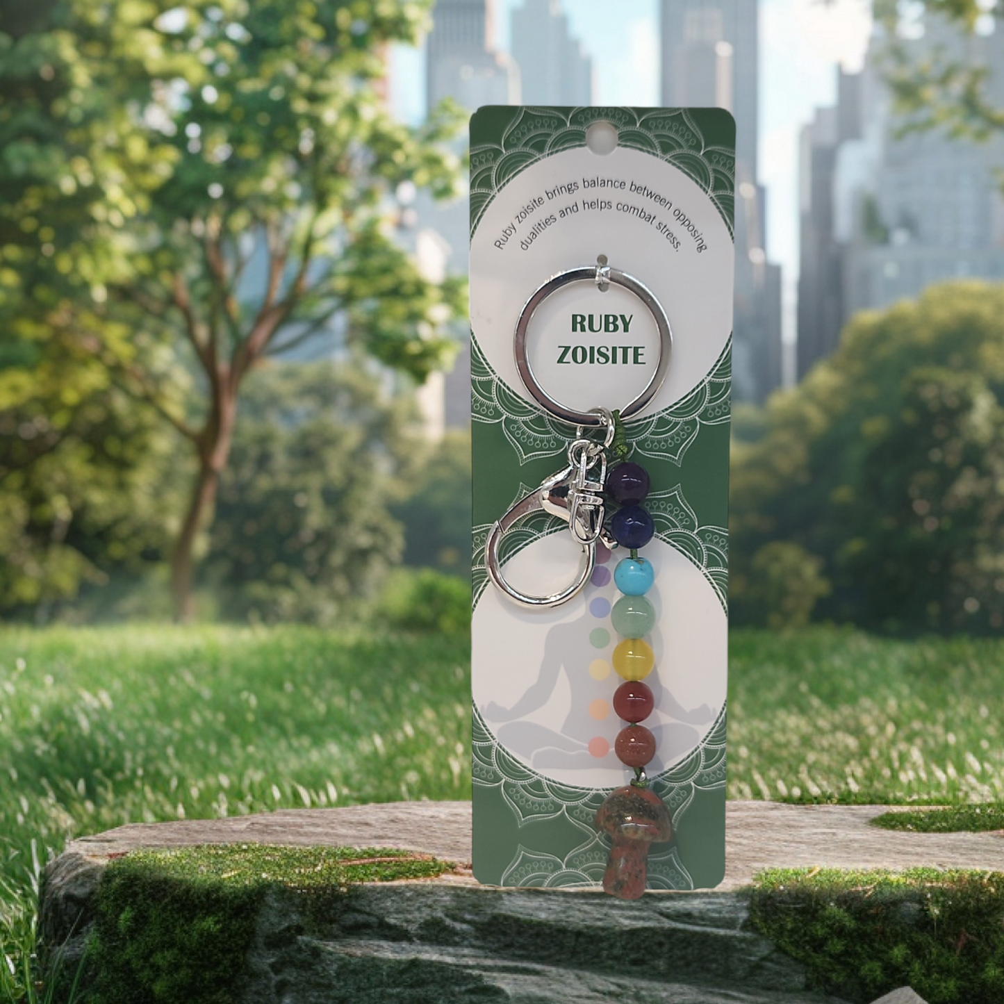 Gem stone keychain