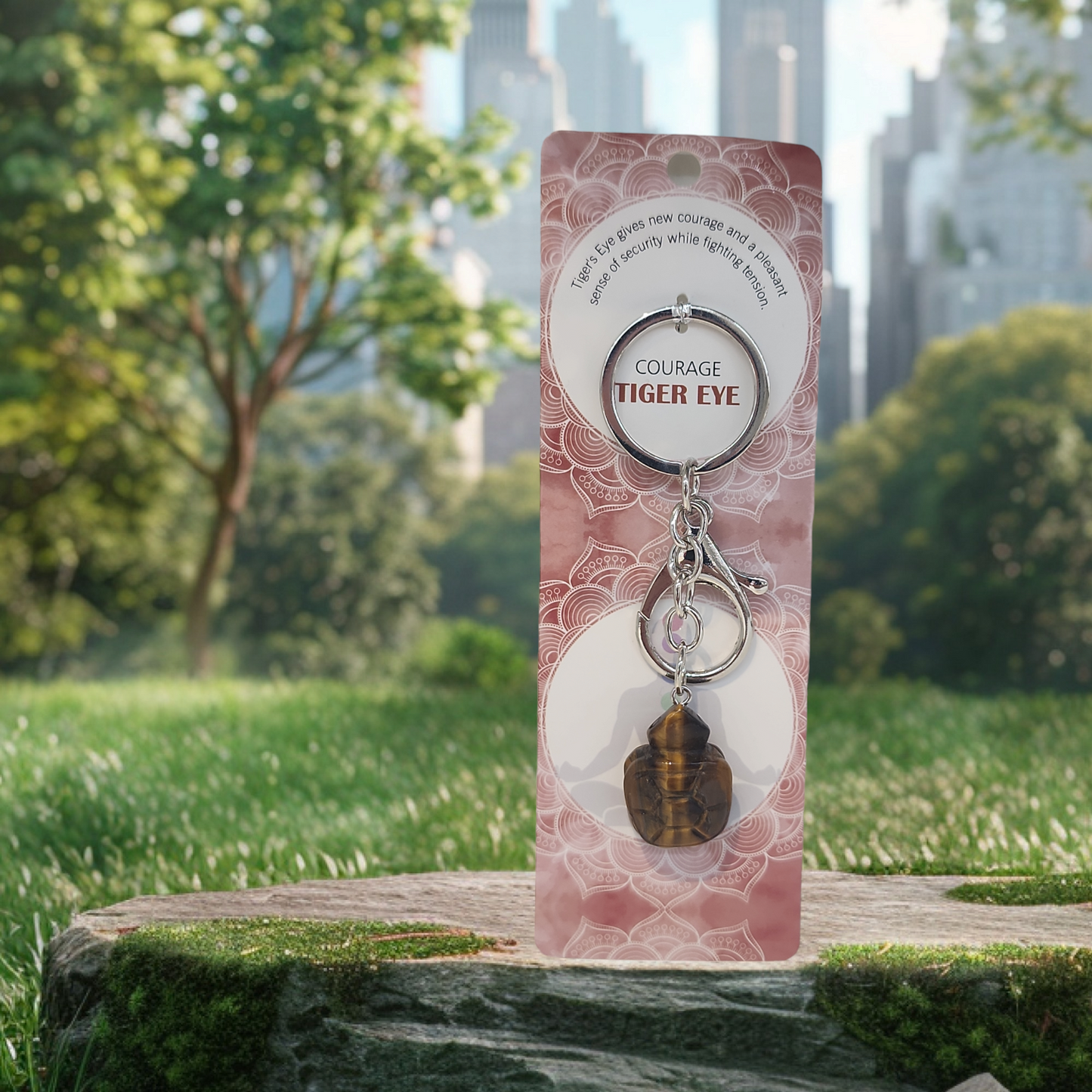 Gem stone keychain